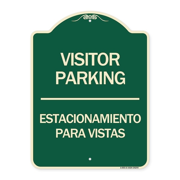 Signmission Bilingual Reserved Parking Visitor Parking Estacionamiento Para Visitas Aluminum, A-DES-G-1824-24299 A-DES-G-1824-24299 - main